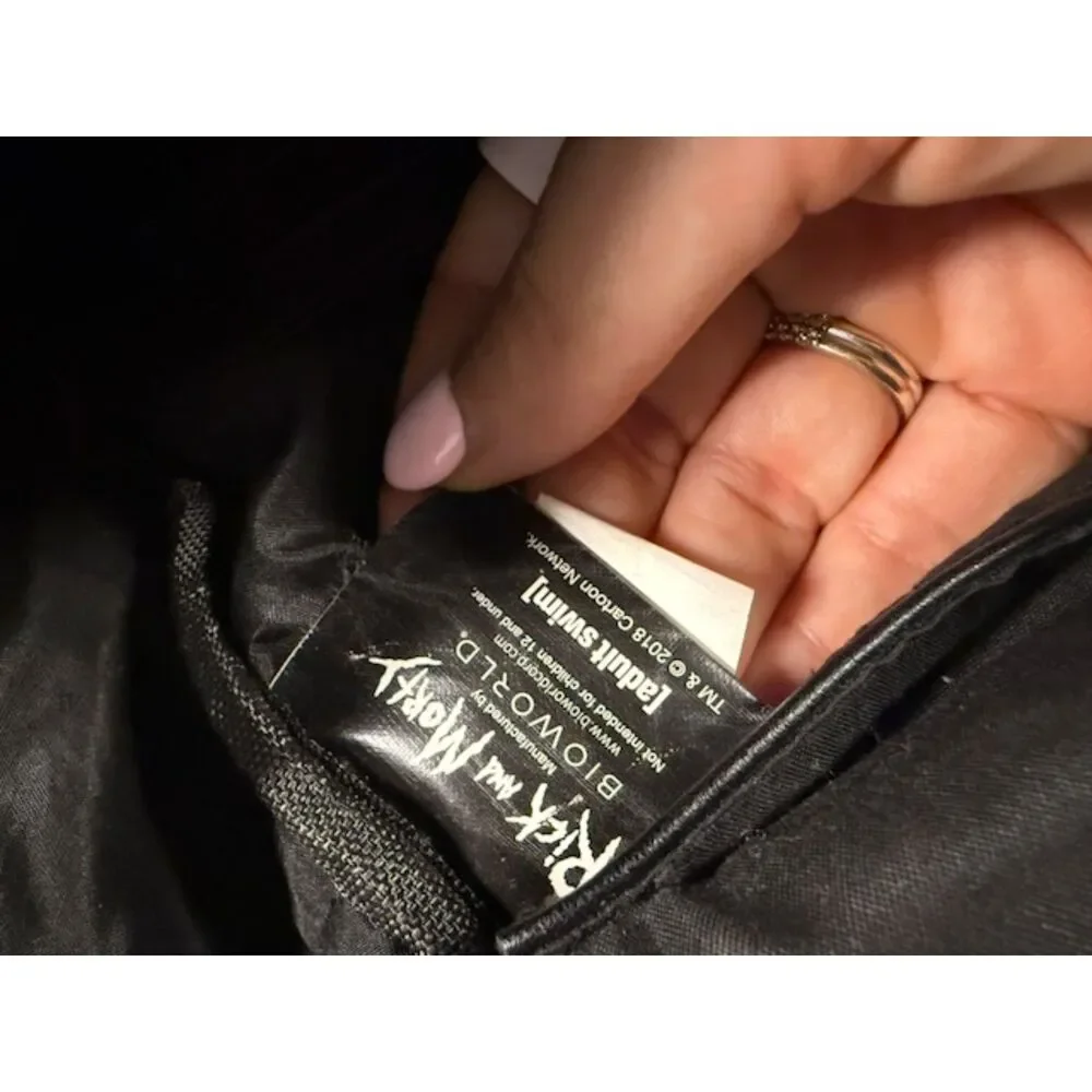 Rick and Morty Snowball Cat Mini Backpack Black Faux Leather Licensed Bag